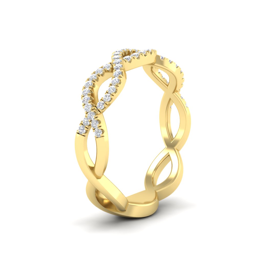 Infinity Diamond Twist Wedding Band