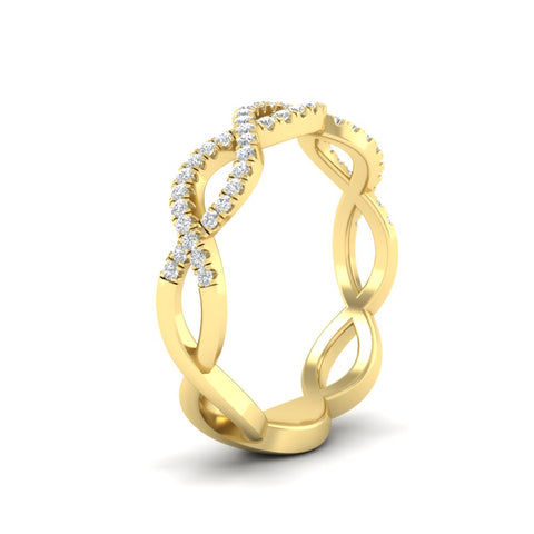 Infinity Diamond Twist Wedding Band