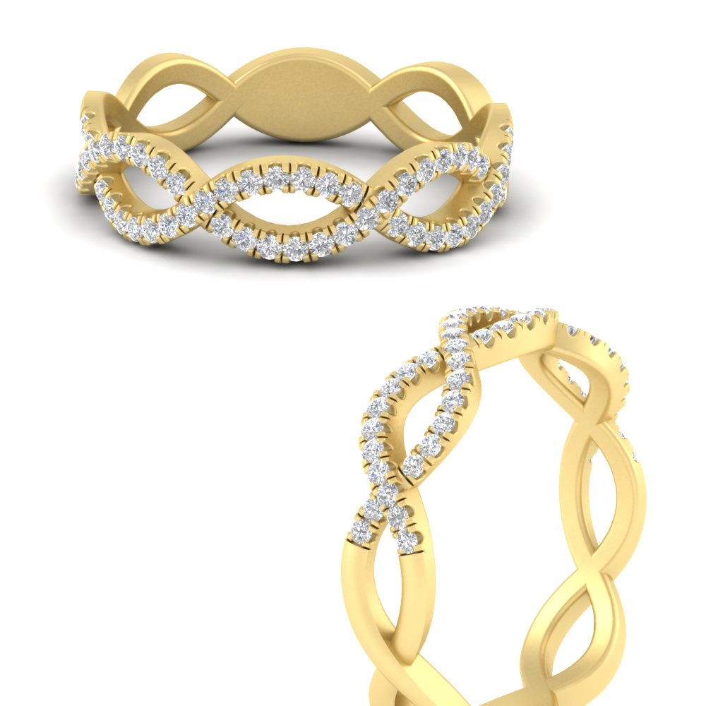 Infinity Diamond Twist Wedding Band