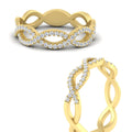Thumbnail 5 - Infinity Diamond Twist Wedding Band
