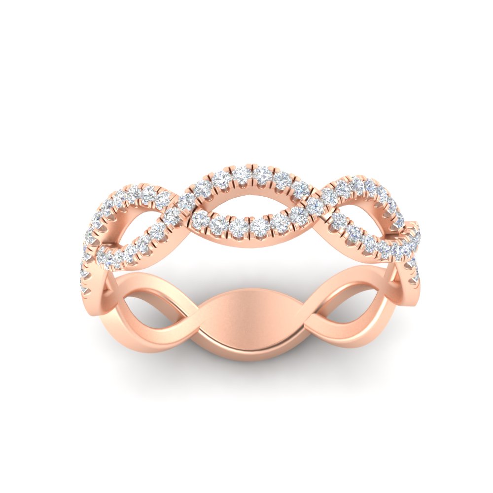 Infinity Diamond Twist Wedding Band