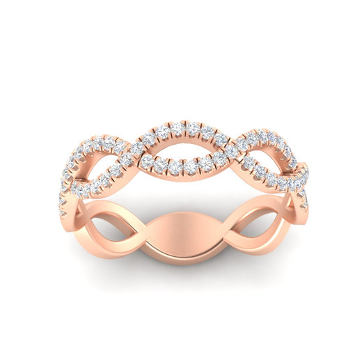 Infinity Diamond Twist Wedding Band