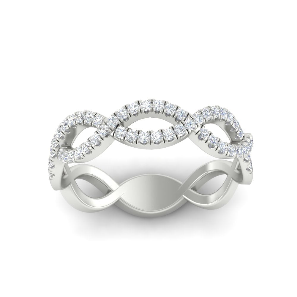 Infinity Diamond Twist Wedding Band