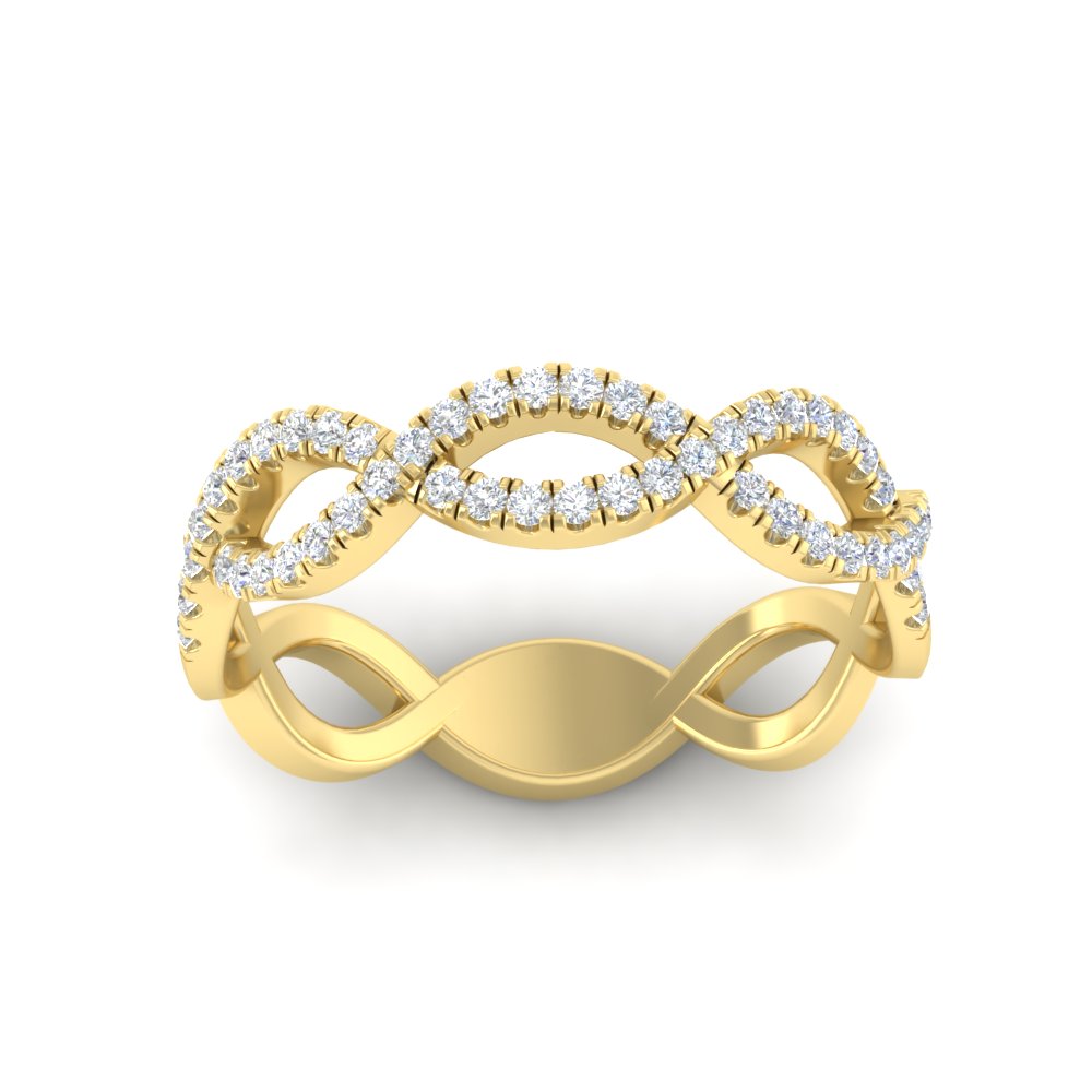 Infinity Diamond Twist Wedding Band