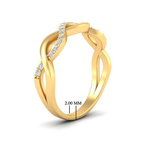 Infinity Twist Diamond Wedding Band