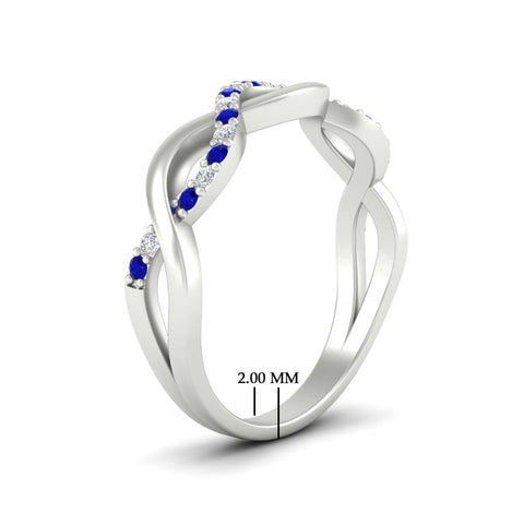 Infinity Twist Diamond Wedding Band