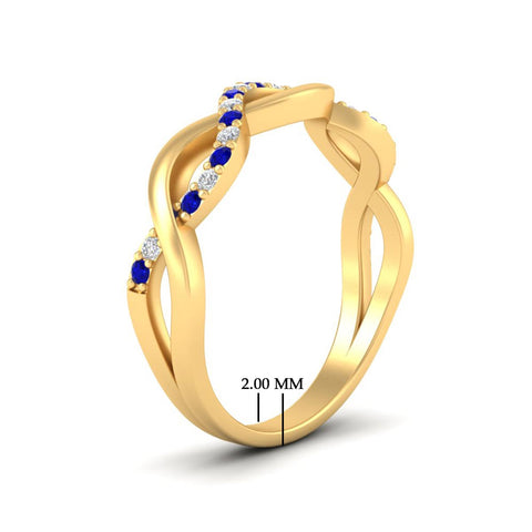 Infinity Twist Diamond Wedding Band