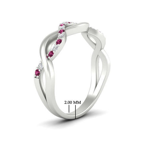 Infinity Twist Diamond Wedding Band