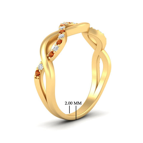 Infinity Twist Diamond Wedding Band