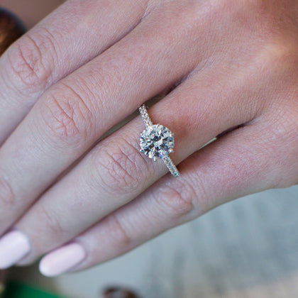 6 Prong Lab Grown Cathedral Engagement Ring