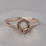 Load image into Gallery viewer, Semi Mount Hexagon Solitaire Ring
