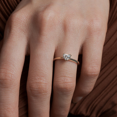 Heart Shaped Solitaire Knife Edge Engagement Ring