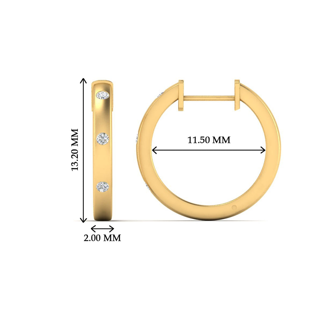 Flush Set Round Hoop Earring