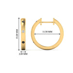 Load image into Gallery viewer, flush-set-round-diamond-hoop-earrring-with-black-diamond-in-yellow-gold-FDEAR10976GBLACKANGLE1-NL-YG
