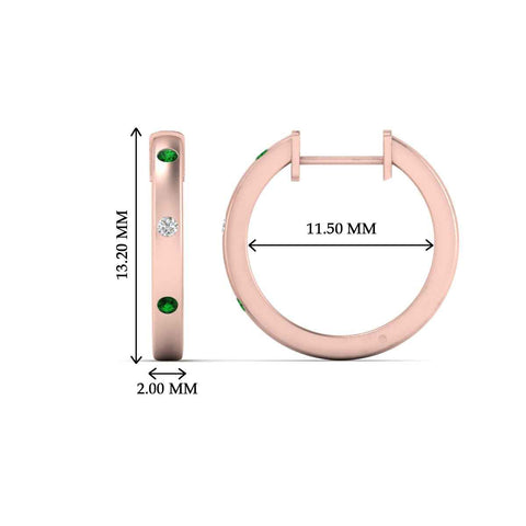 flush-set-round-diamond-hoop-earrring-with-emerald-in-rose-gold-FDEAR10976GEMGRANGLE1-NL-RG