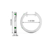 Load image into Gallery viewer, flush-set-round-diamond-hoop-earrring-with-emerald-in-white-gold-FDEAR10976GEMGRANGLE1-NL-WG