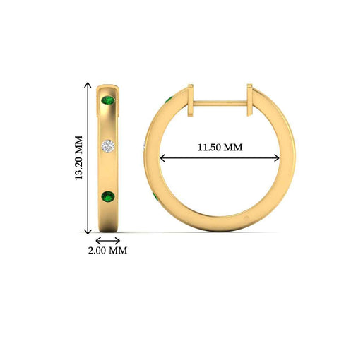 flush-set-round-diamond-hoop-earrring-with-emerald-in-yellow-gold-FDEAR10976GEMGRANGLE1-NL-YG