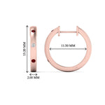 Load image into Gallery viewer, flush-set-round-diamond-hoop-earrring-with-ruby-in-rose-gold-FDEAR10976GRUDRANGLE1-NL-RG
