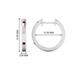 Load image into Gallery viewer, flush-set-round-diamond-hoop-earrring-with-ruby-in-white-gold-FDEAR10976GRUDRANGLE1-NL-WG
