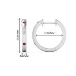 Load image into Gallery viewer, flush-set-round-diamond-hoop-earrring-with-pink-sapphire-in-white-gold-FDEAR10976GSADRPIANGLE1-NL-WG
