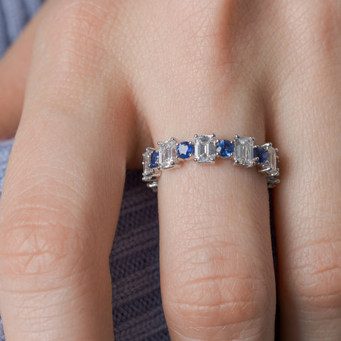 3.50 Carat Emerald Cut With Round Band
