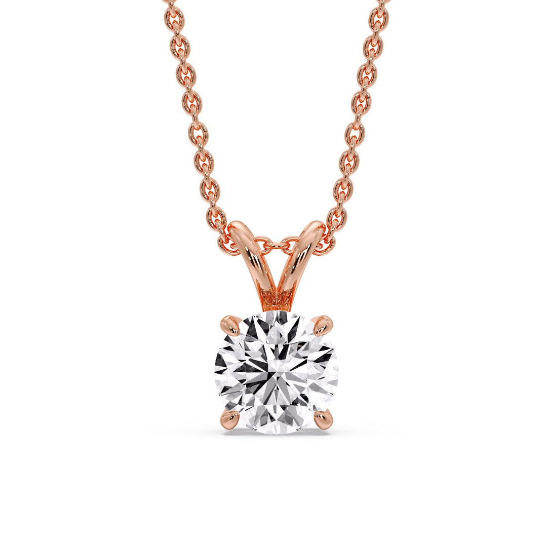Round 4 Prong Solitaire Pendant