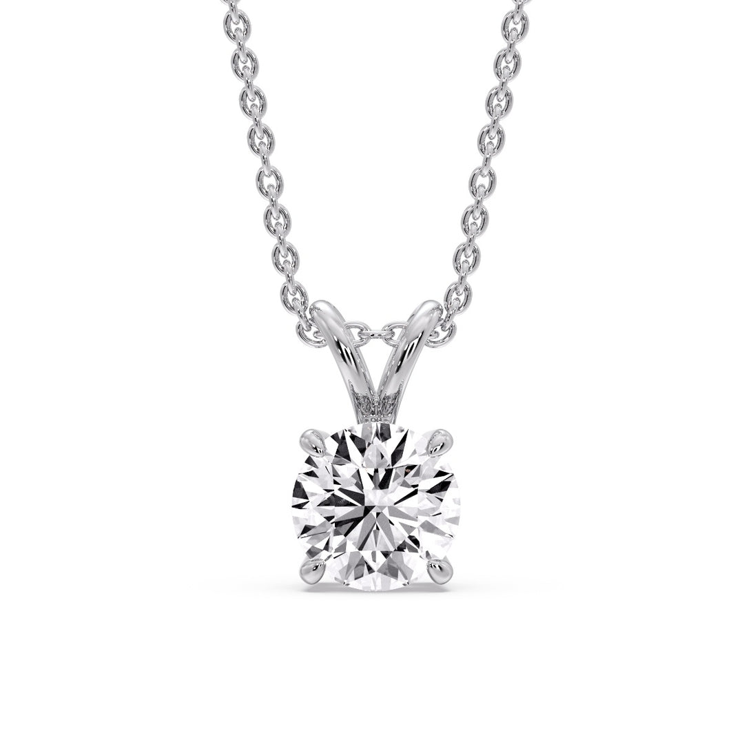 Round 4 Prong Solitaire Pendant