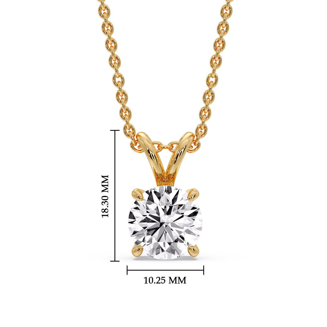 Round 4 Prong Solitaire Pendant
