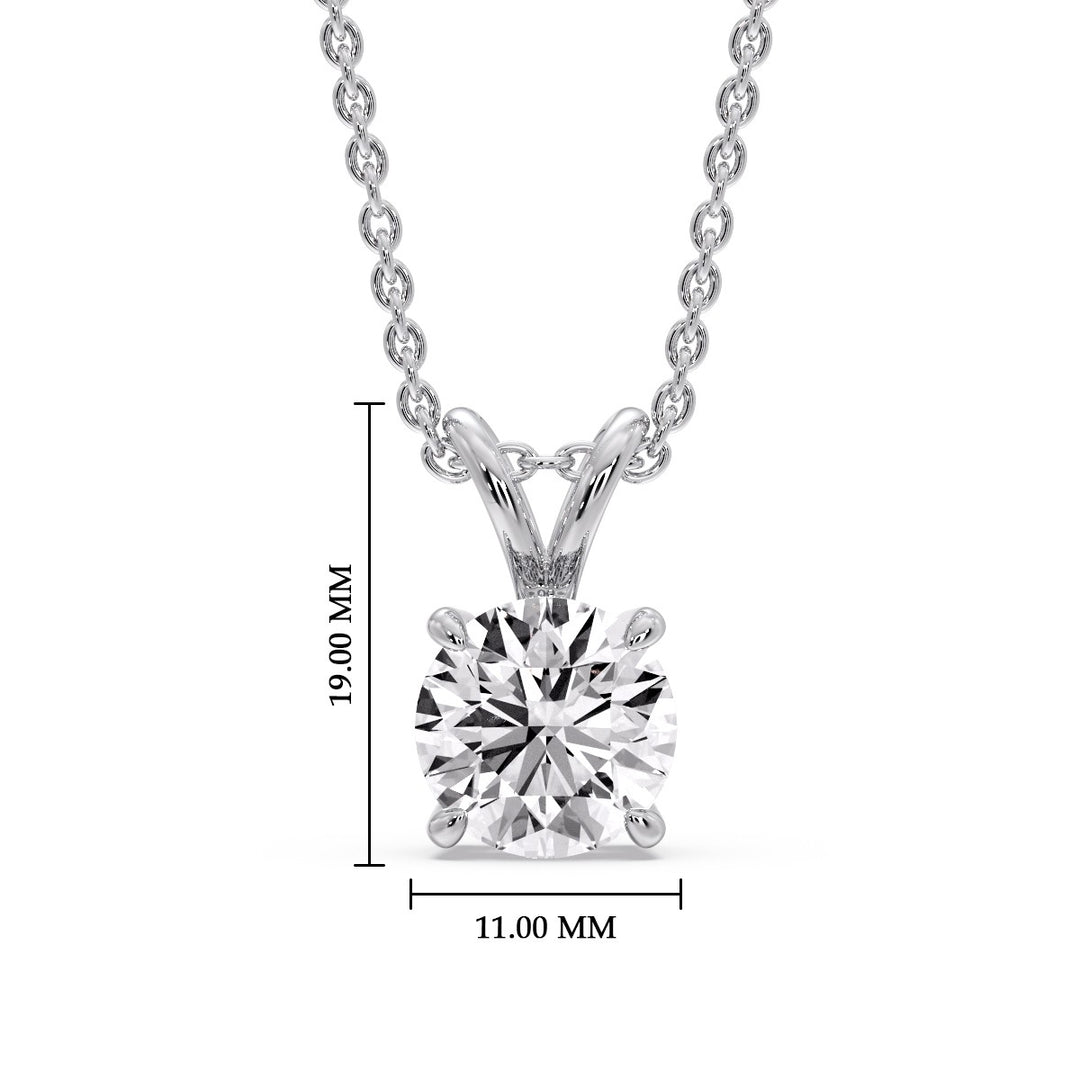 Round 4 Prong Solitaire Pendant