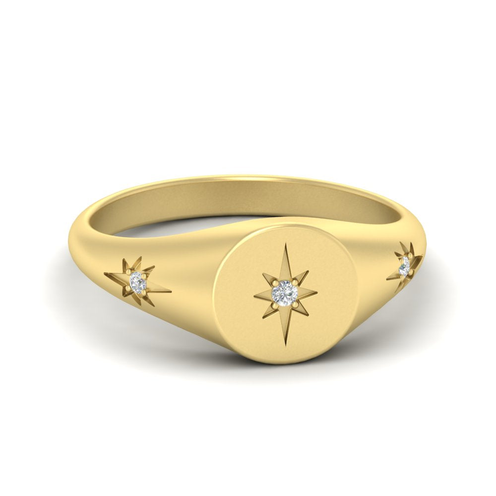 Vintage Starburst Signet Ring