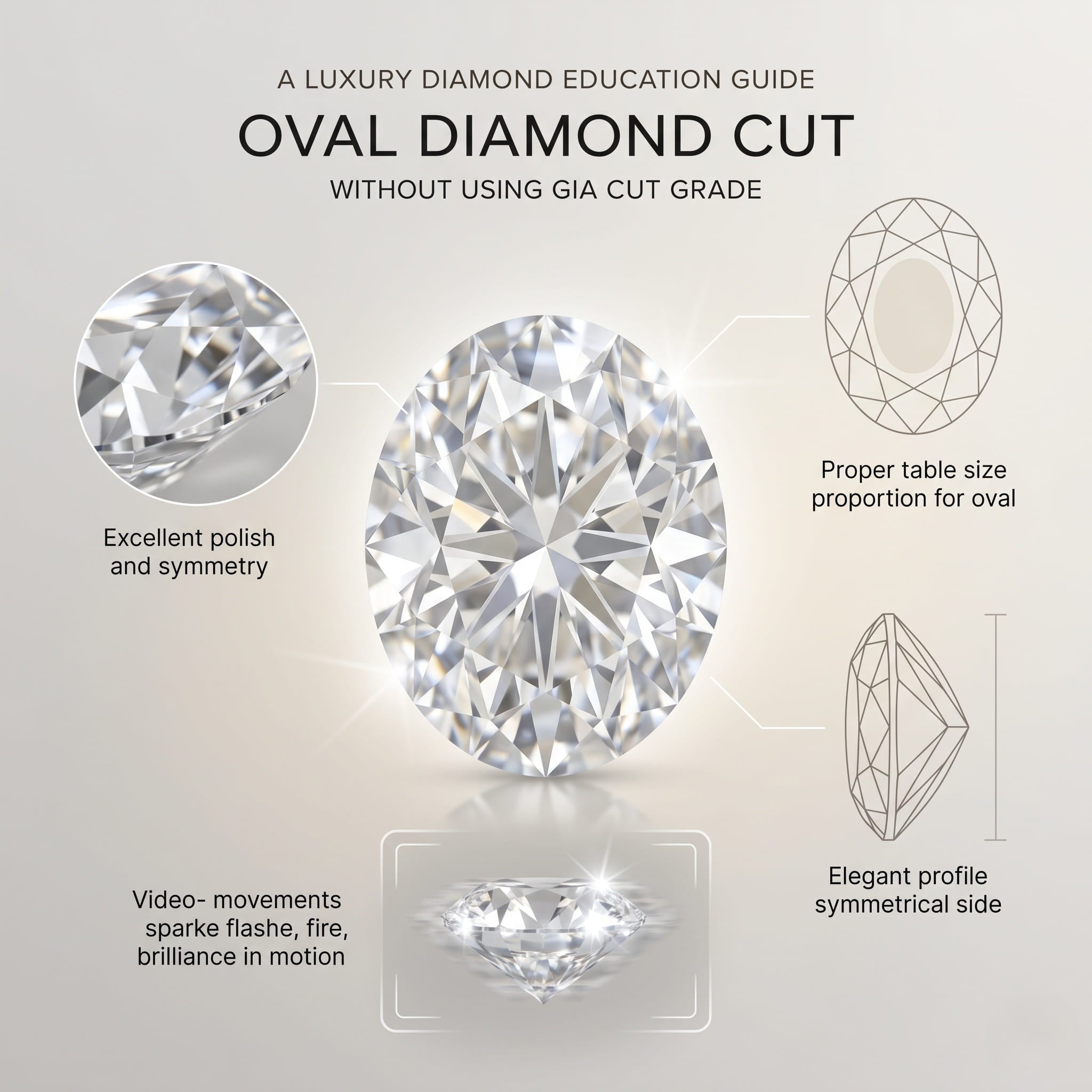 2. GIA Doesn’t Grade Cut for Oval Diamonds