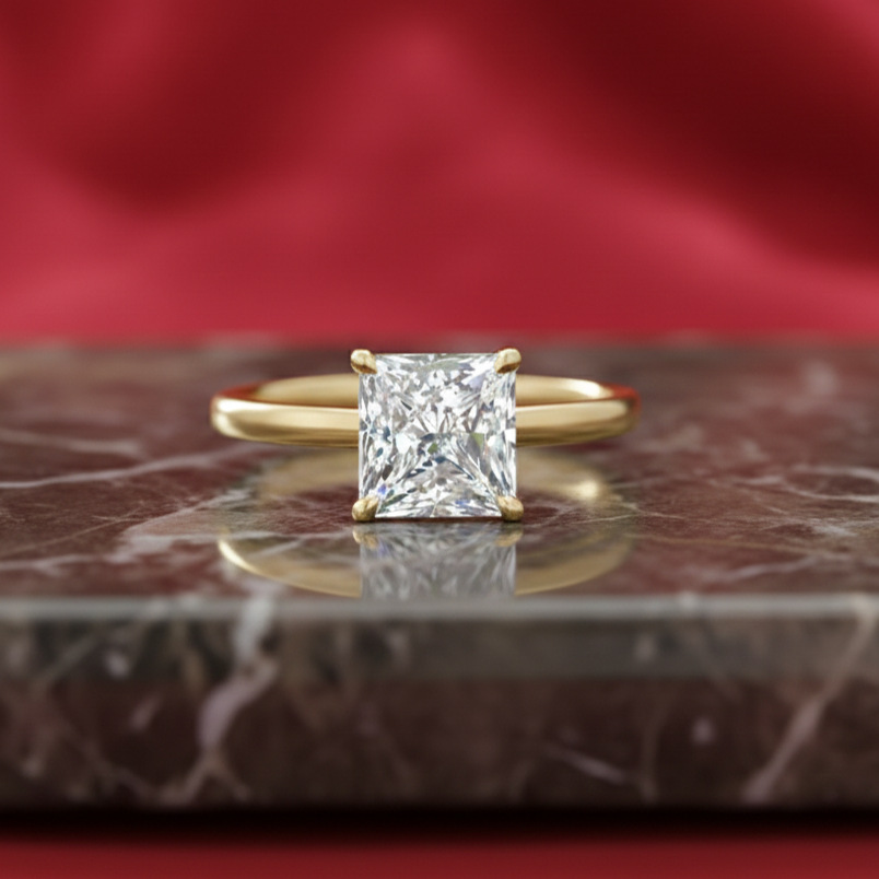 3. Princess Cut Engagement Rings