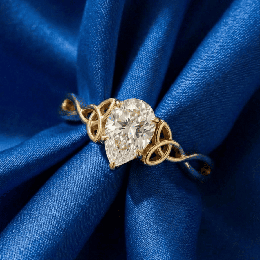 6. Pear Shaped Engagement Rings