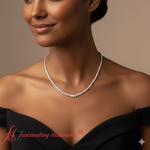 Load image into Gallery viewer, Graduated-diamond-tennis-chain-necklace-white-gold-fdnk11299-model-1000