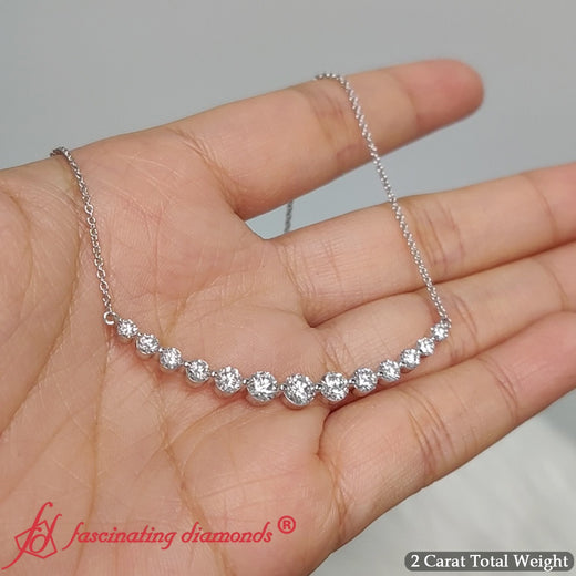 Graduated Diamond Fixed Smile Necklace