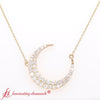 Load image into Gallery viewer, Half-Moon-Necklace-Lab-Diamond-Pendant-In-18K-Yellow-Gold-FDPD9197-1