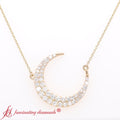 Thumbnail 65 - Half-Moon-Necklace-Lab-Diamond-Pendant-In-18K-Yellow-Gold-FDPD9197-1