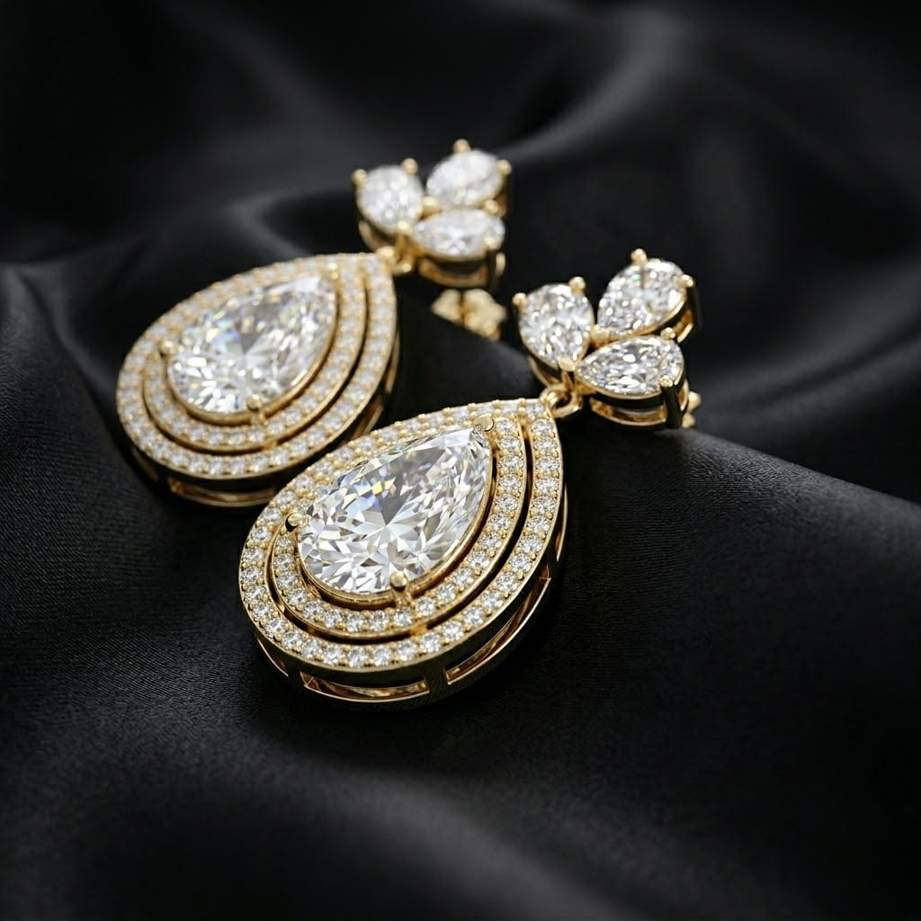Halo Teardrop Earrings