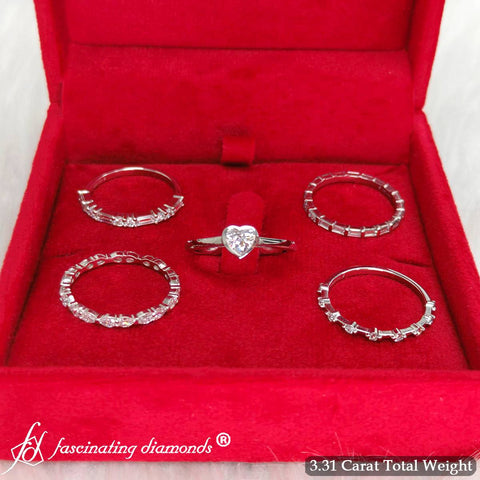 Heart-solitaire-ring-with-stacked-diamond-band-in-white-gold-FD10148-2