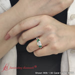 Load image into Gallery viewer, Heart+Shaped+Twisted+Vine+Luxury+Lab+Diamond+Bridal+Ring+Set+With+Emerald+In+18K+Rose+Gold-FDENR3211C-4
