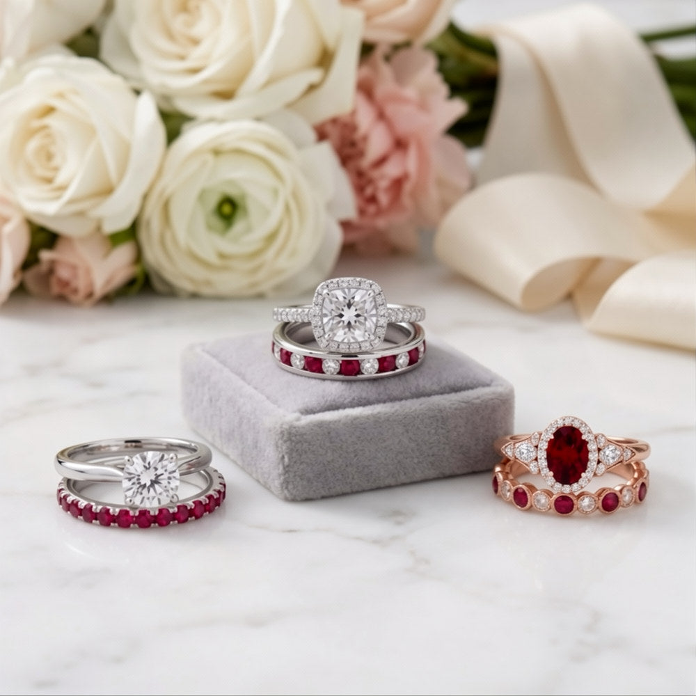How to Pair a Ruby Wedding Band with Your Engagement Ring