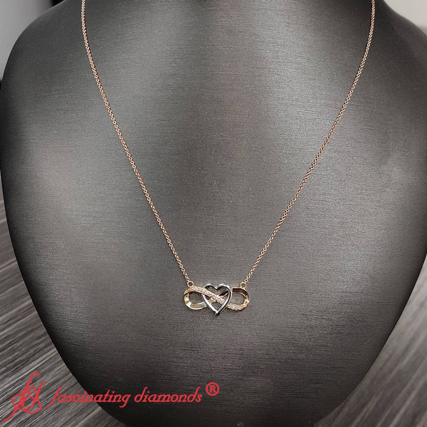 Two Tone Infinity Pendant Necklace