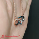 Load image into Gallery viewer, Infinity-diamond-two-tone-pendant-necklace-in-rose-gold-FDPD11206-9