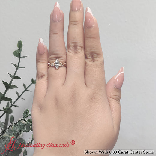 Marquise Cut Infinity Daisy Floral Diamond Ring