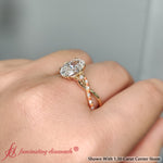 Load image into Gallery viewer, https://cdn.fascinatingdiamonds.com/Website+Fancy+Images/Infinity+Daisy+Floral+Oval+Shaped+Orange+Sapphire+Lab+Diamond+Engagement+Ring+In+18K+Yellow+Gold-FD9986R-5
