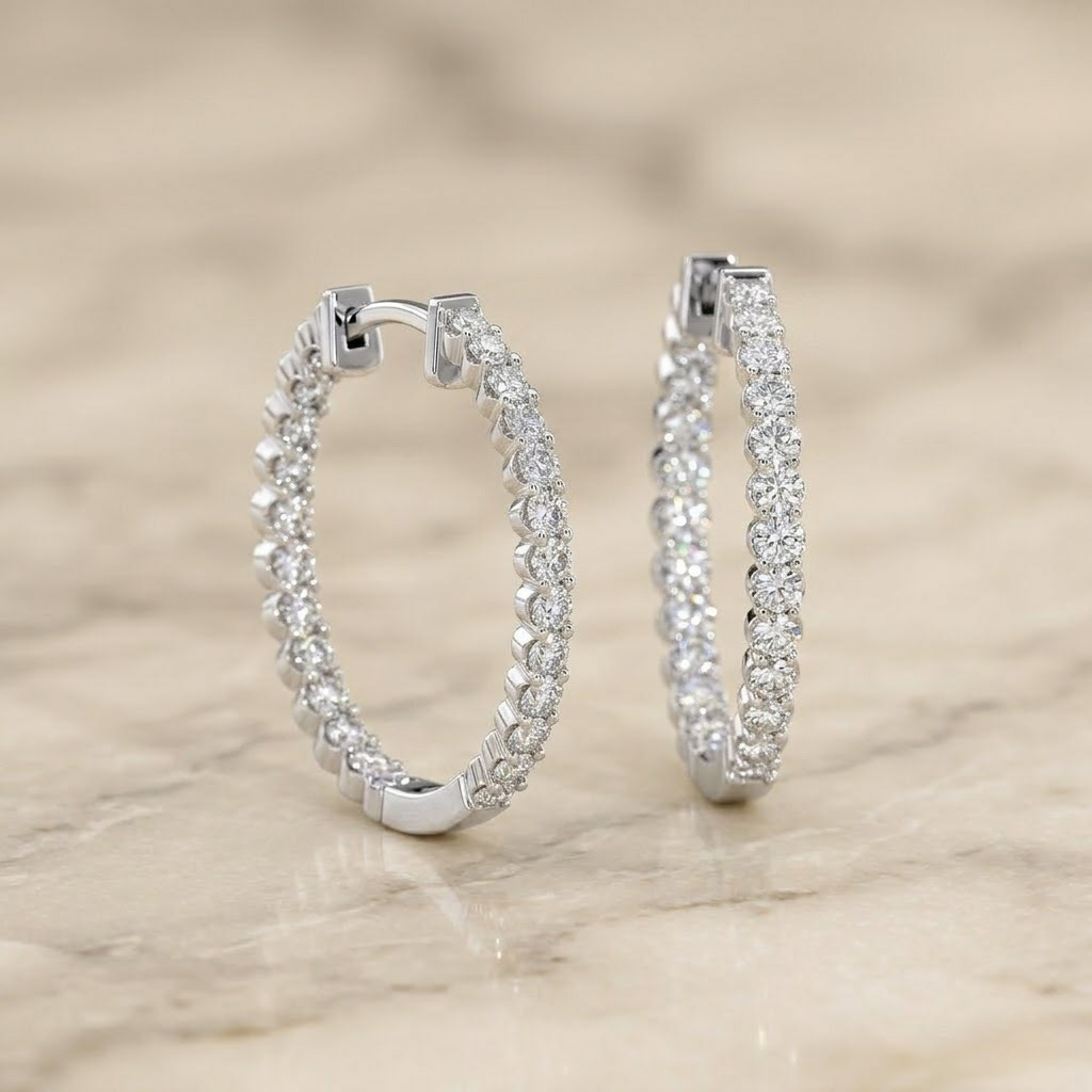 Inside-Out Diamond Hoop Earrings