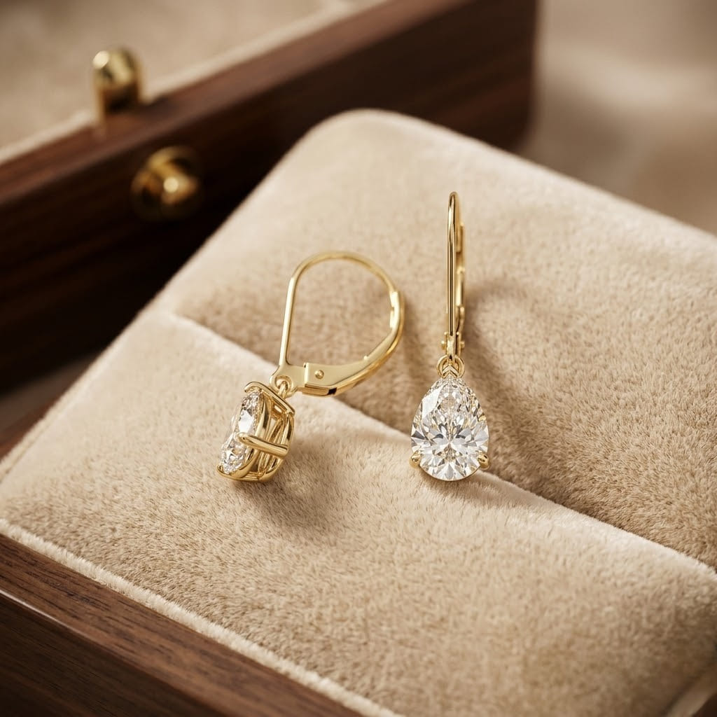 Leverback Teardrop Earrings