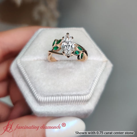 Marquise-Emerald-Bezel-Set-Nature-Inspired-Marquise-Cut-Lab-Diamond-Engagement-Ring-In-14k-Yellow-Gold-FD10962R-3