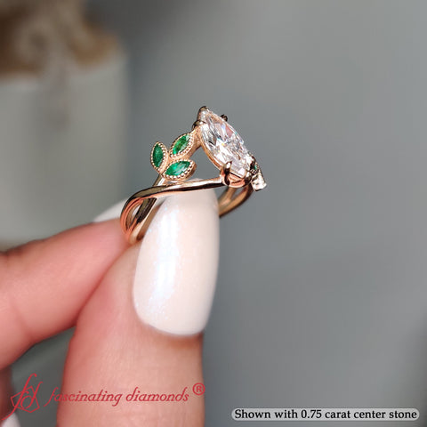 Marquise-Emerald-Bezel-Set-Nature-Inspired-Marquise-Cut-Lab-Diamond-Engagement-Ring-In-14k-Yellow-Gold-FD10962R-4