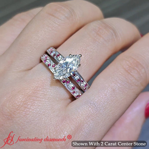 Marquise-cut-antique-filigree-wedding-ring-set-with-pink-sapphire-in-white-gold-FDENS3543-7